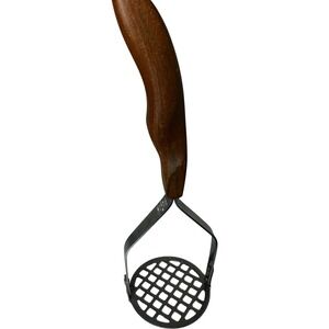 Cutco Potato Masher No 14 Brown Wood Handle Stainless Steel USA Vintage Good